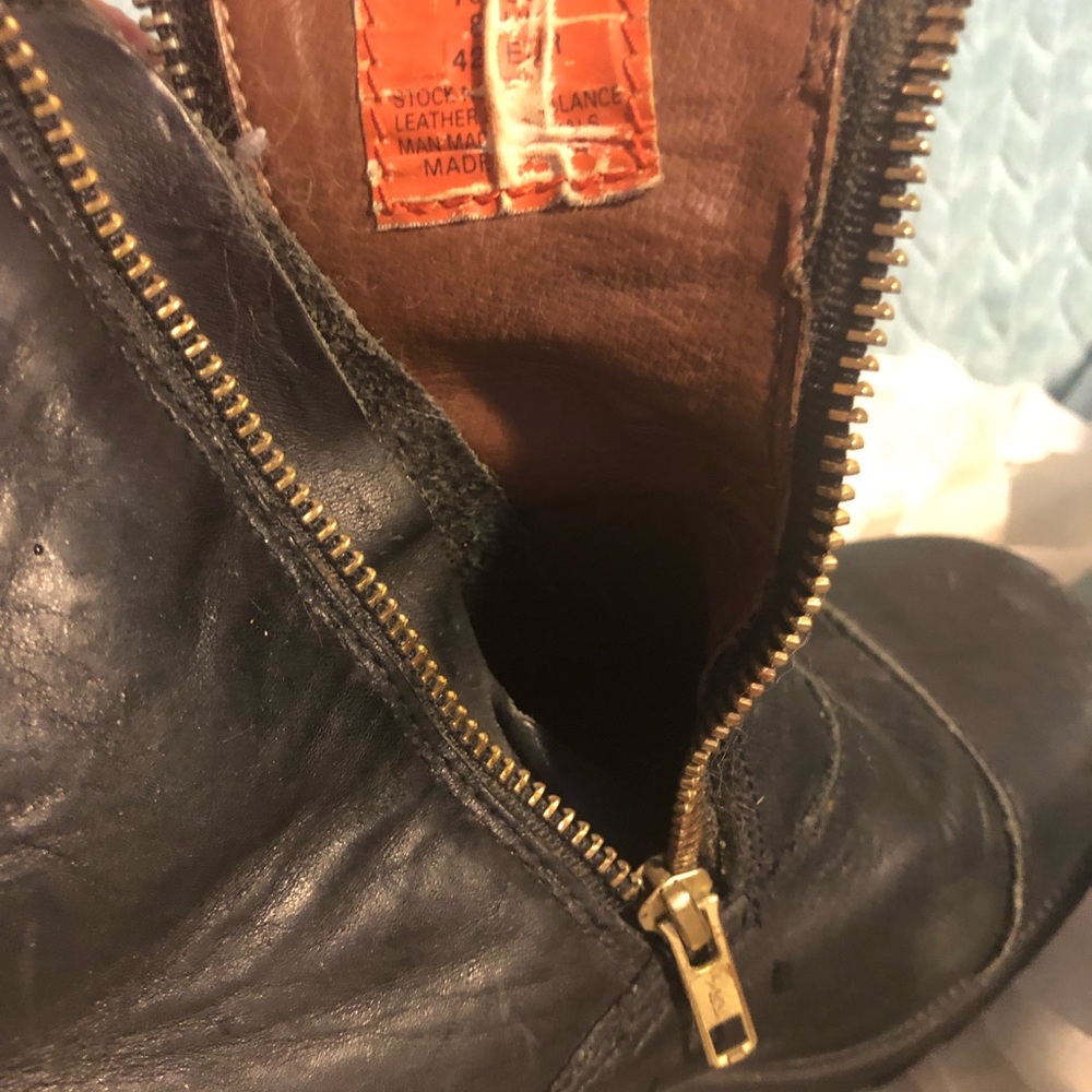 Preloved Harley Davidson Black Leather riding boots 10 ladies **** zipper - Picture 7 of 9